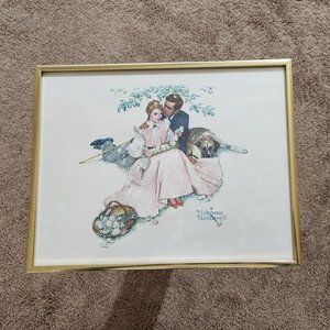 Norman Rockwell - Framed Art Print - ( FLOWERS in TENDER BLOOM )